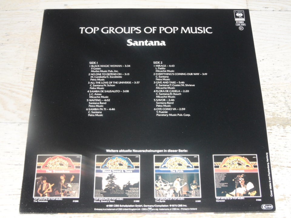 LP, SANTANA, TOP GROUPS OF POP MUSIC