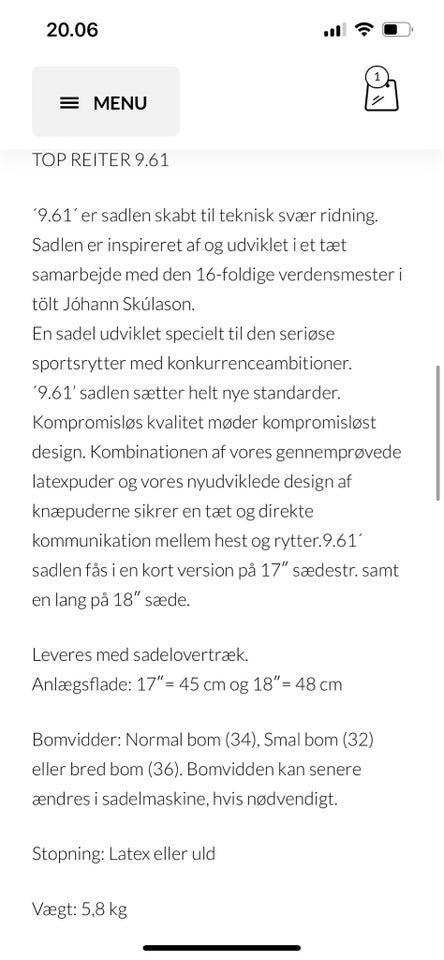 Topreiter 9.61 sadel islænder