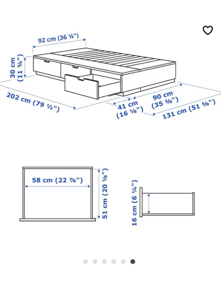 Enkeltseng, Ikea, b: 90 l: 202 h: 30