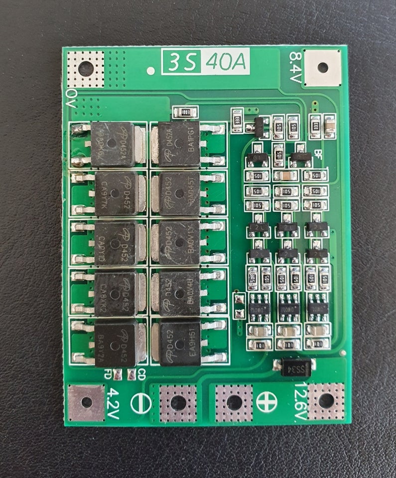 Batterioplader, 3S 40 amp BMS board