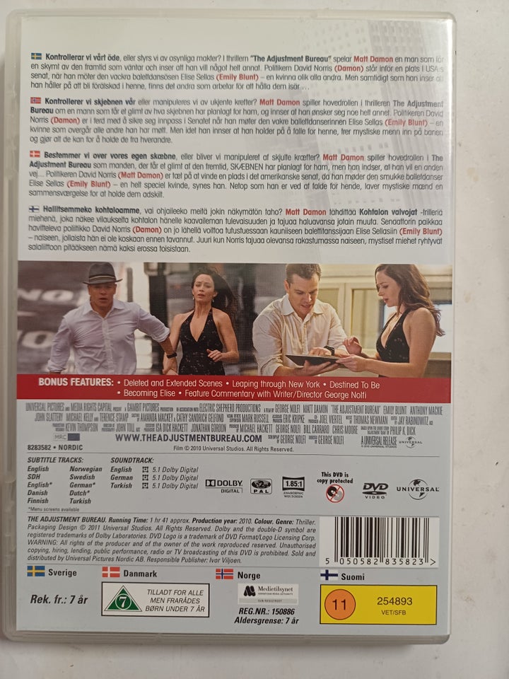 The Adjustment Bureau, DVD,