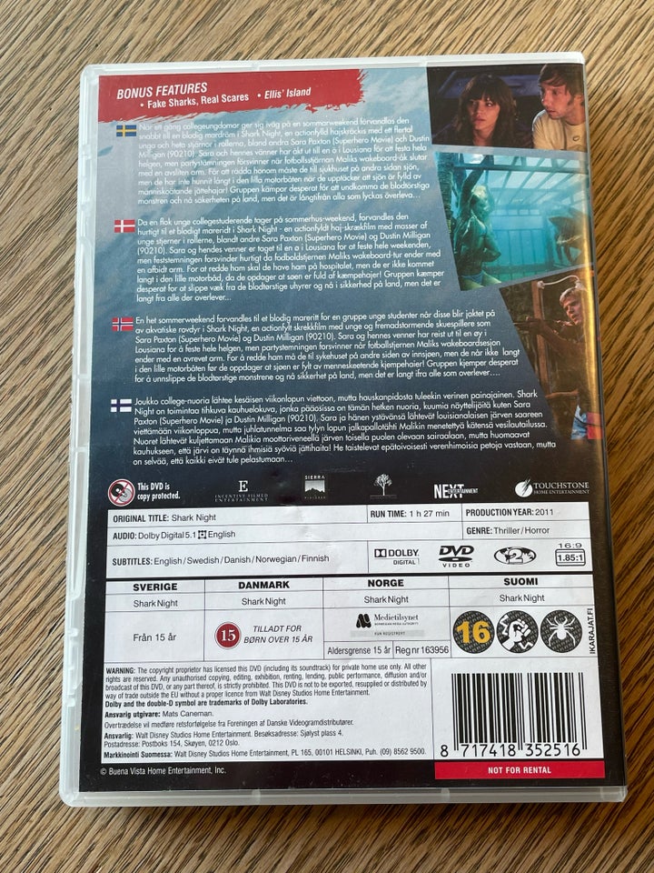 Shark Night, DVD, gyser