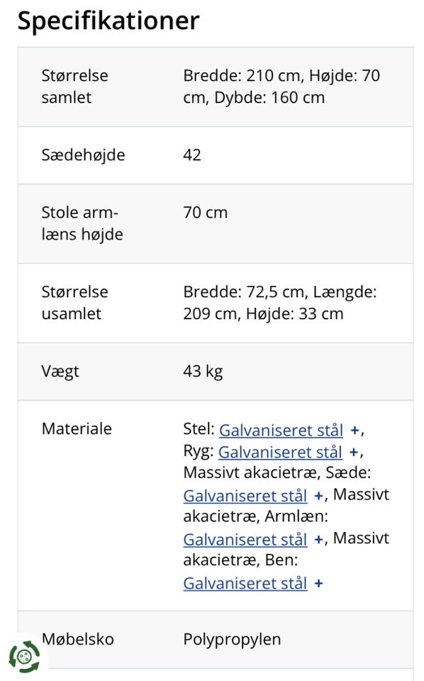 Loungesæt Ugilt Træ ogmetal