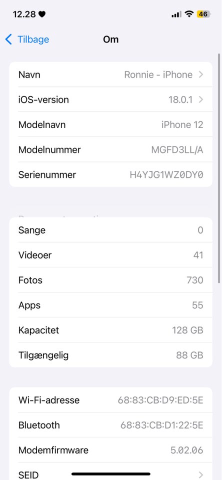 iPhone 12, 128 GB, blå