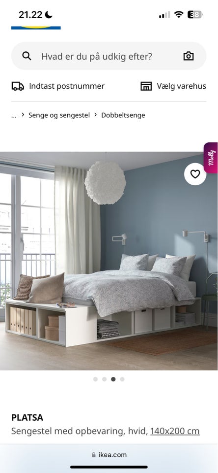 Sengeramme, Ikea, b: 140 l: 200