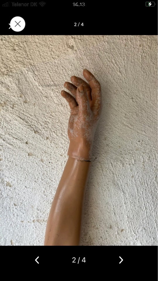 Gl mannequin arm med patina