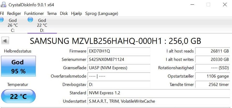 Samsung PM981 SSD NVME M.2 2280 PCIe