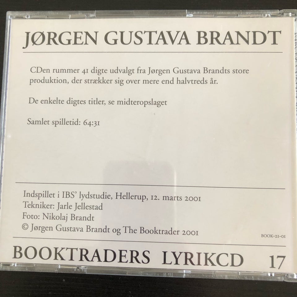 Jørgen Gustaca Brandt (lyrik cd):