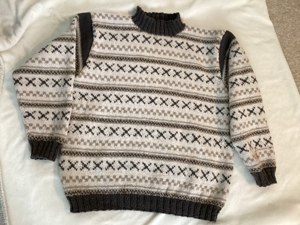 Sweater, Hjemmestrikket, str. XL