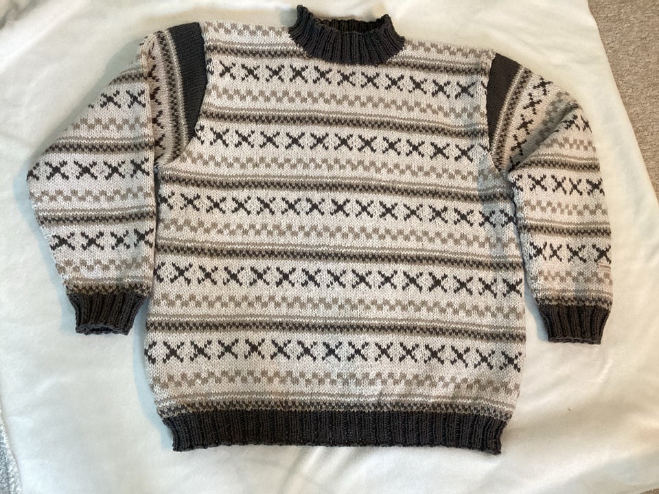 Sweater, Hjemmestrikket, str. XL