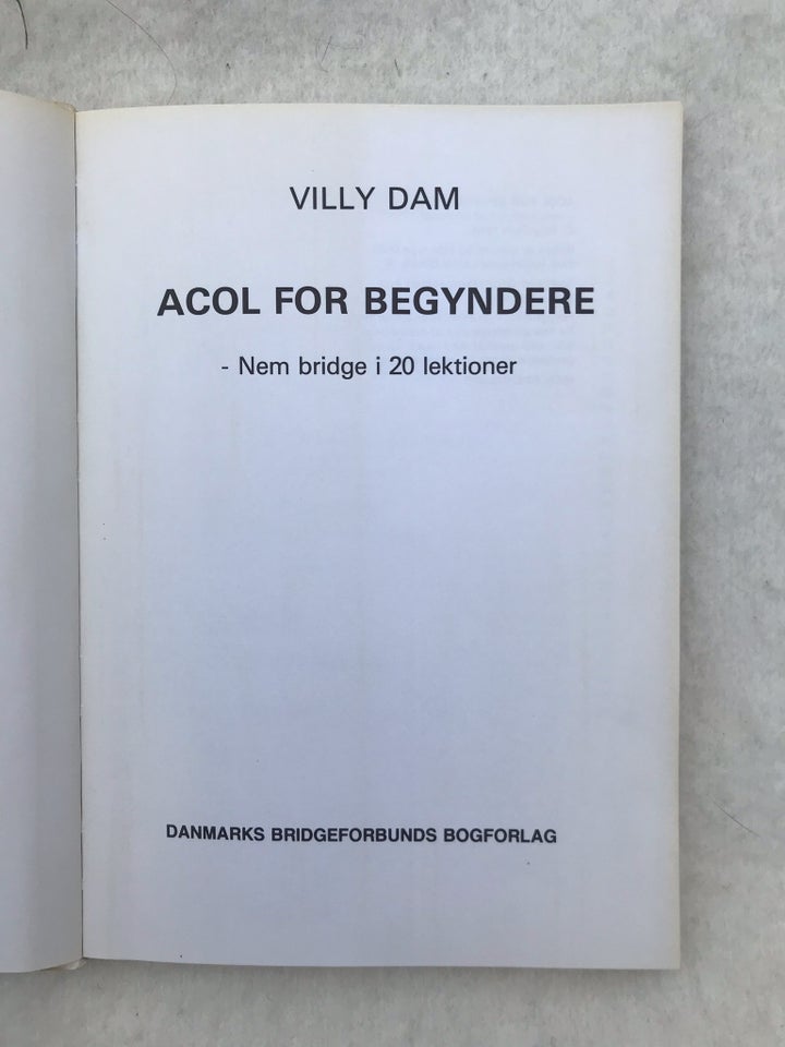 ACOL for begyndere (bridge), Villy