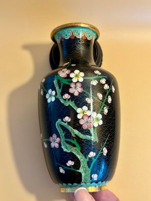 CLOISONNE vase Messing emalje