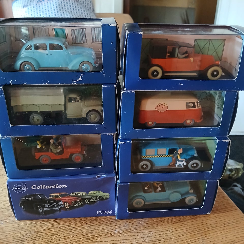 Legetøj, 7 stk Tintin biler +1 volvo