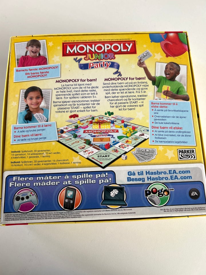 Monopoly junior party, brætspil