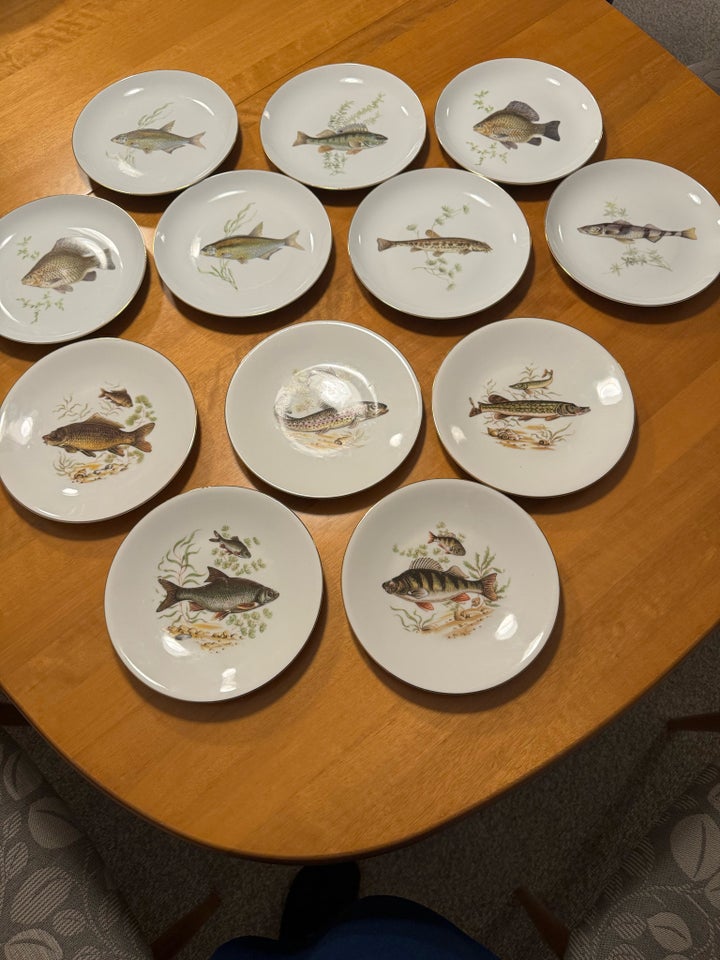 Porcelæn Fisketallerkner