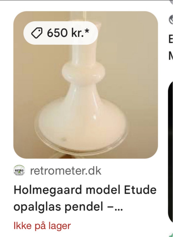 Anden loftslampe, Holmegaard