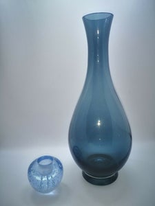 Glas Vase og lysestage