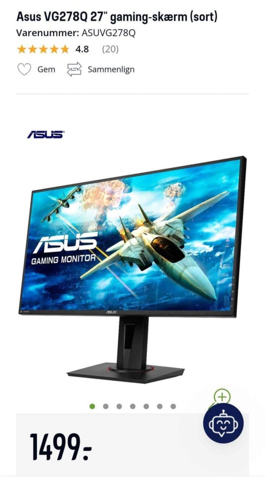 Asus VG278Q 27" gaming-skærm