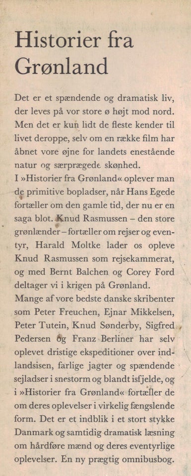 Historier fra Grønland, -, genre: