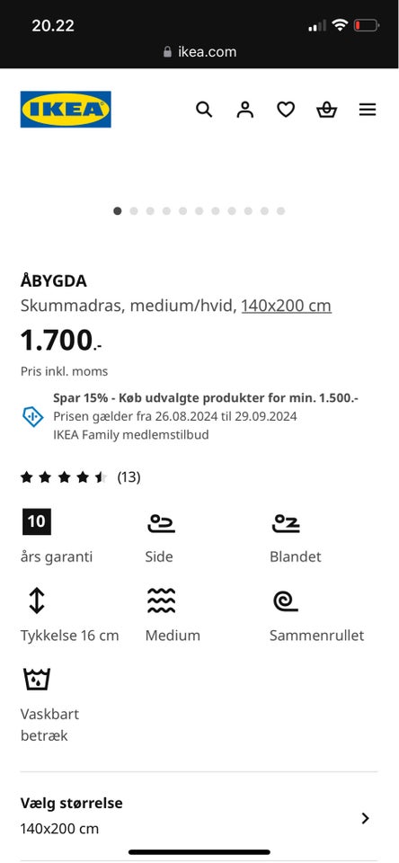 Madras, Ikea, b: 140 l: 200