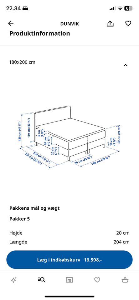 Continental Ikea b: 180 l: 200 h: