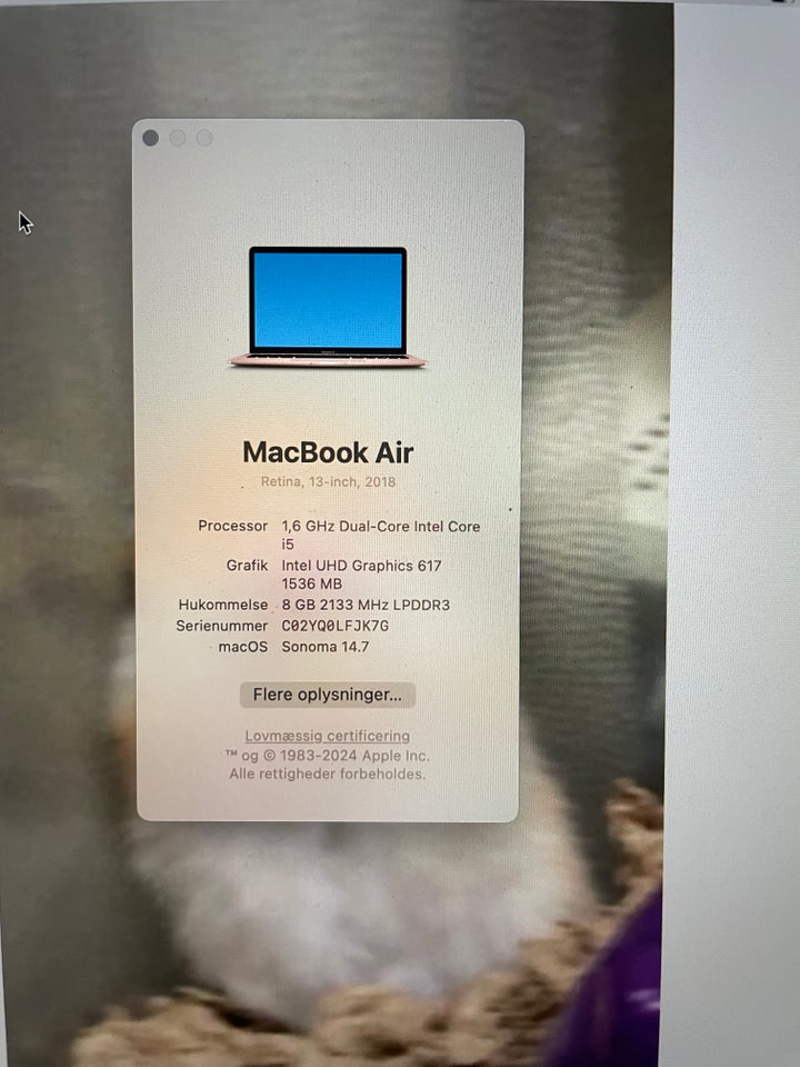 MacBook Air, 2018 , 1,6 i5- Dual Core