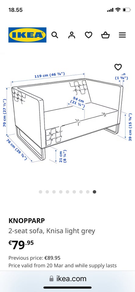 Sofa polyester 2 pers