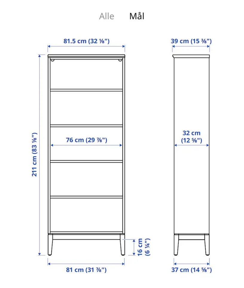 Reolsystem, Idanäs Ikea, b: 244 d: