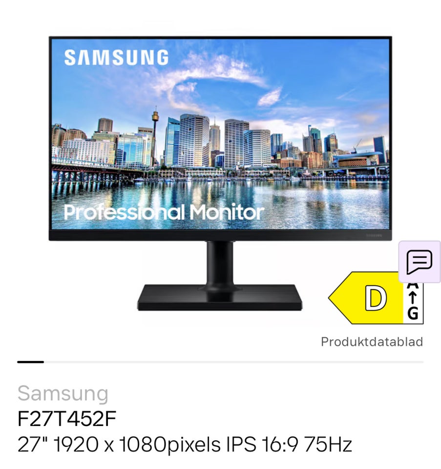 Samsung, fladskærm, F27T452F 27"