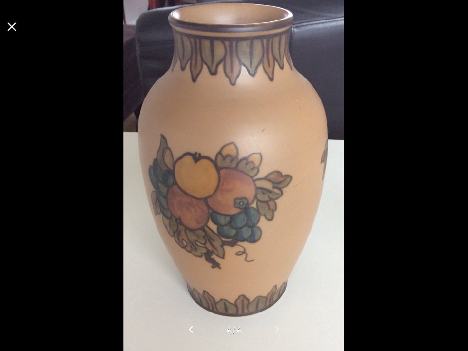 Keramik, Vase 22 cm høj, Hjort