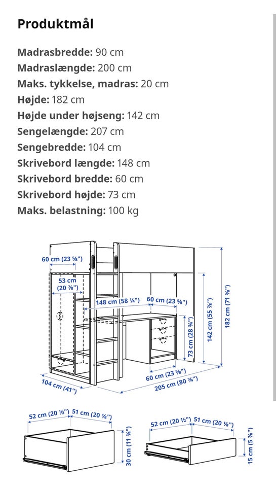 Højseng, Ikea Småstad højseng