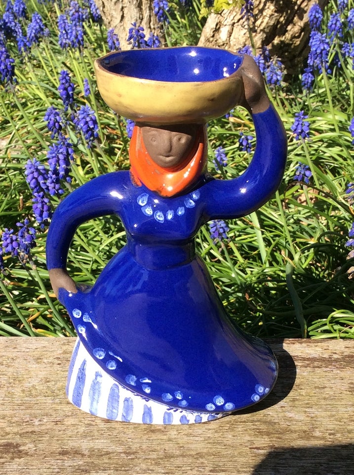 Blomsterpigevase / kvindefigur /