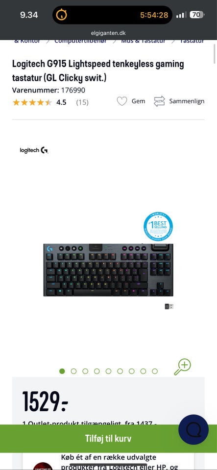 Gaming trådløs Logitech G915