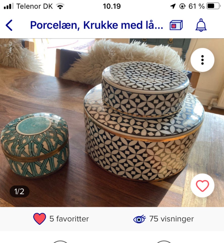 Porcelæn Krukke med låg Oest