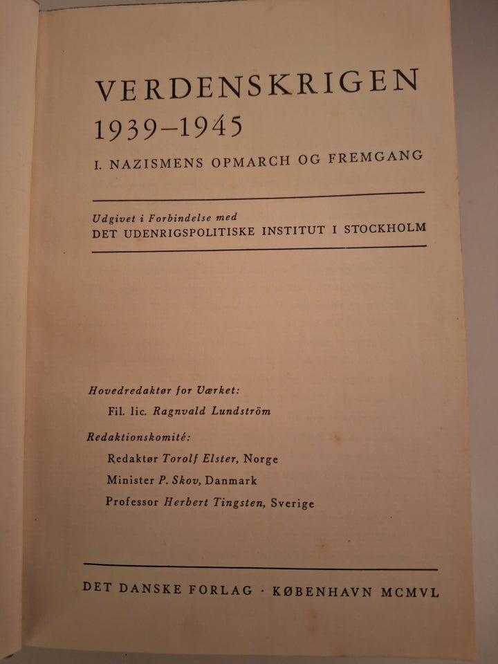 Verdenskrigen 1939 - 1945 emne: