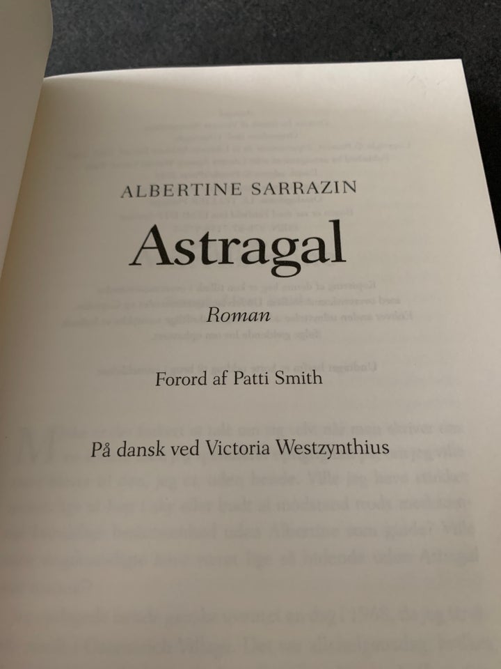 ASTRAGAL, ALBERTINE SARRAZIN,