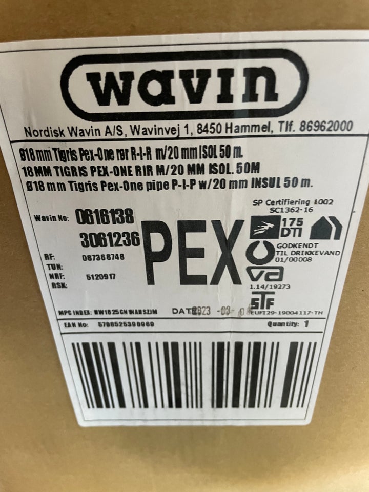 Wavin 18mm Pex-One R.I.R.20mm