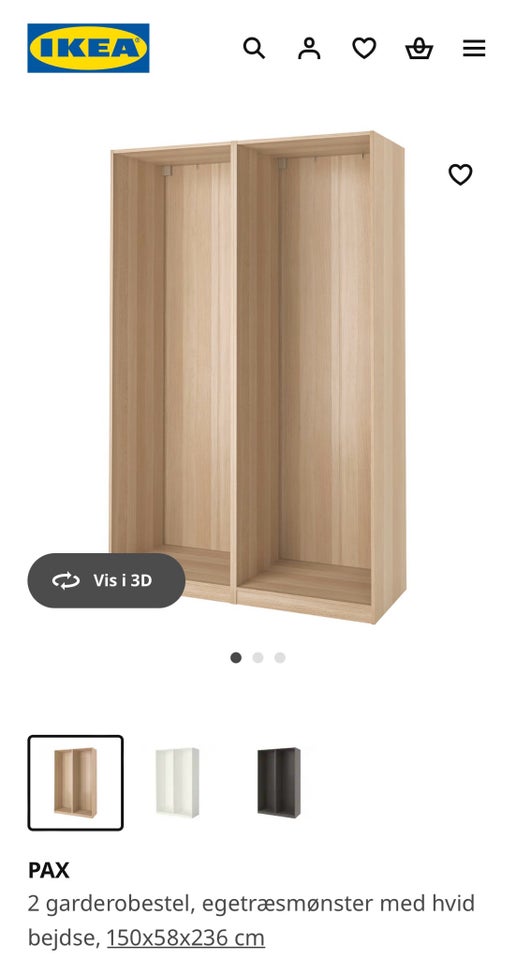 Klædeskab, Ikea, b: 75 d: 58 h: 236