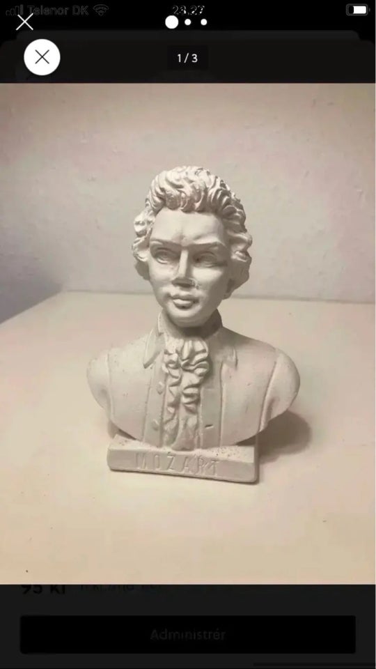 Mozart buste skulptur, motiv: