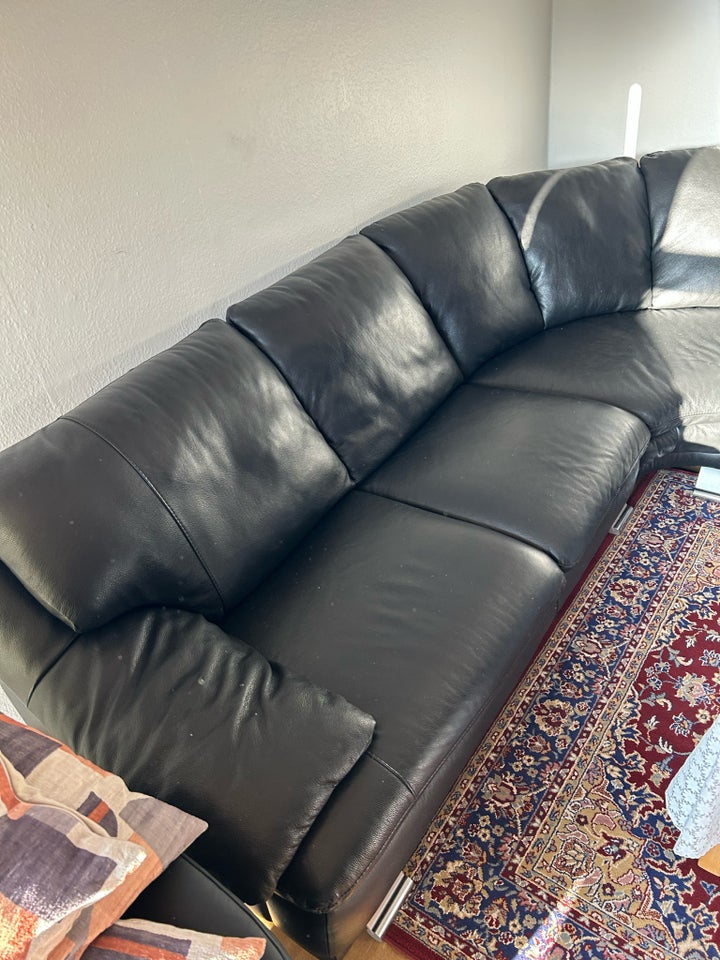 Hjørnesofa, læder, 8 pers.