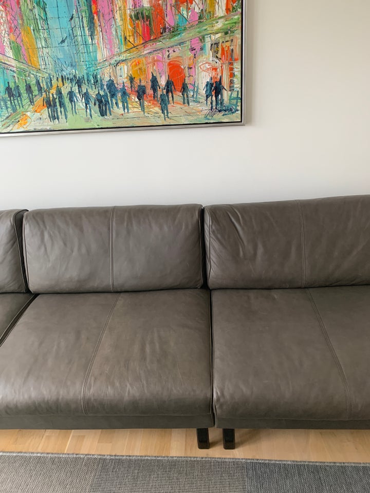 Sofa læder 5 pers