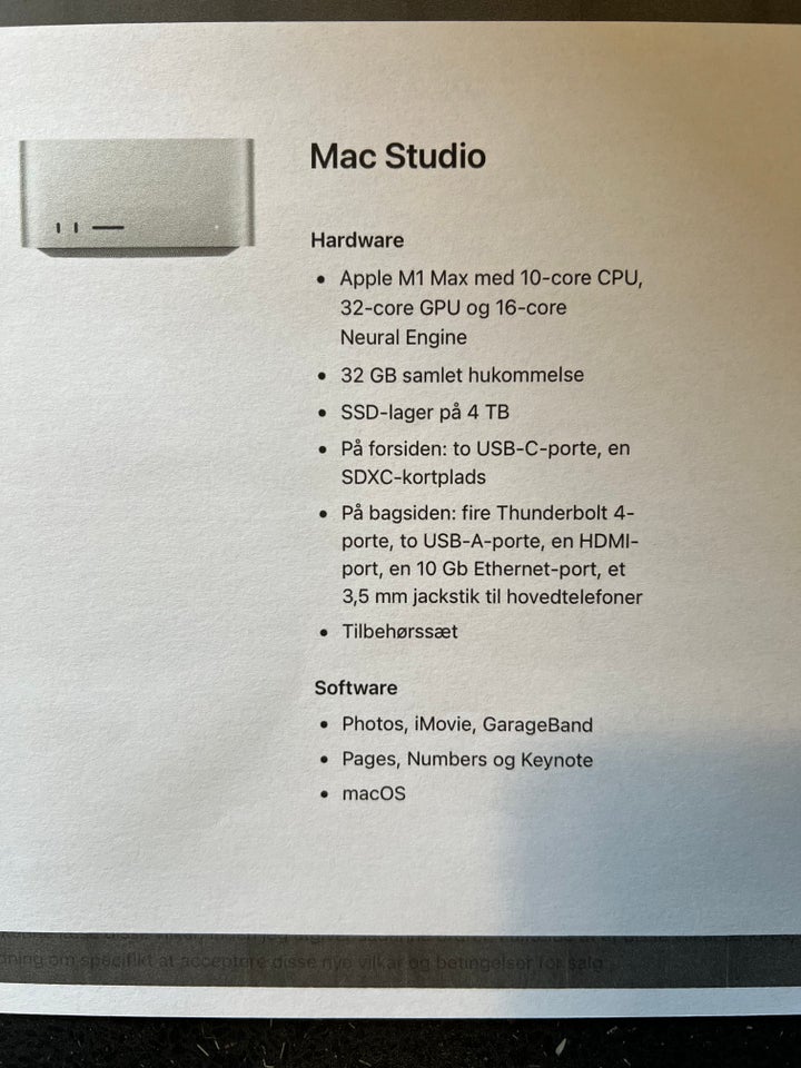 Mac, Mac studio M1 32GB 4 TB, 32 GB ram