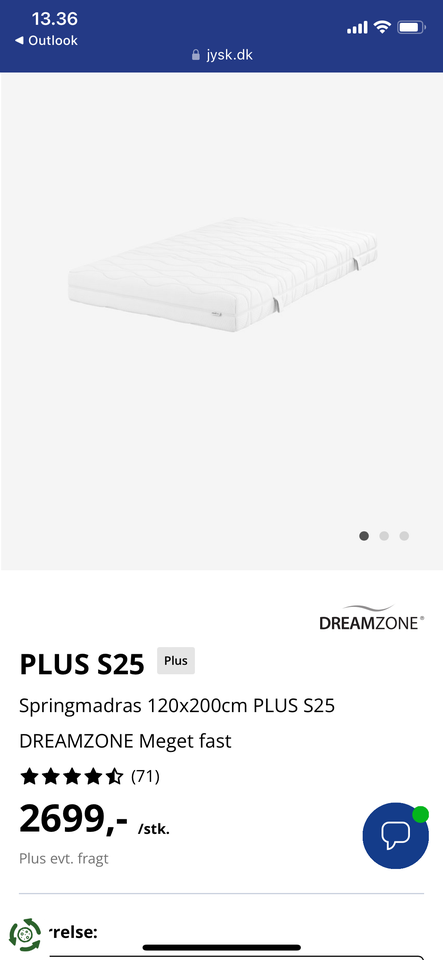 Springmadras, Dreamzone, b: 120 l: