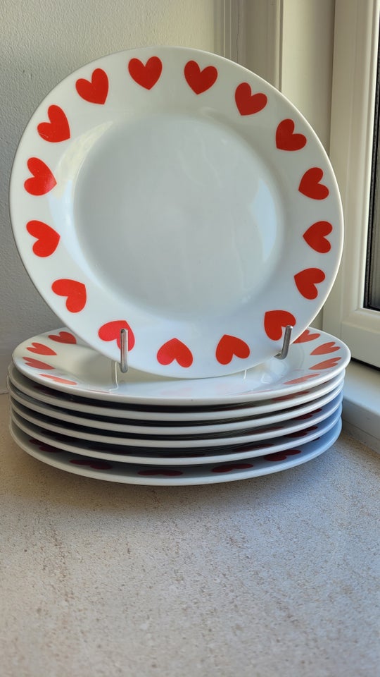 Porcelæn Tallerken x 7 HEARTS