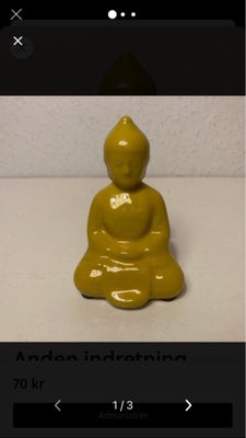 Buddha figurer i porcelæn gul