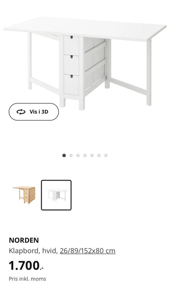 Spisebord, IKEA, b: 80 l: 152