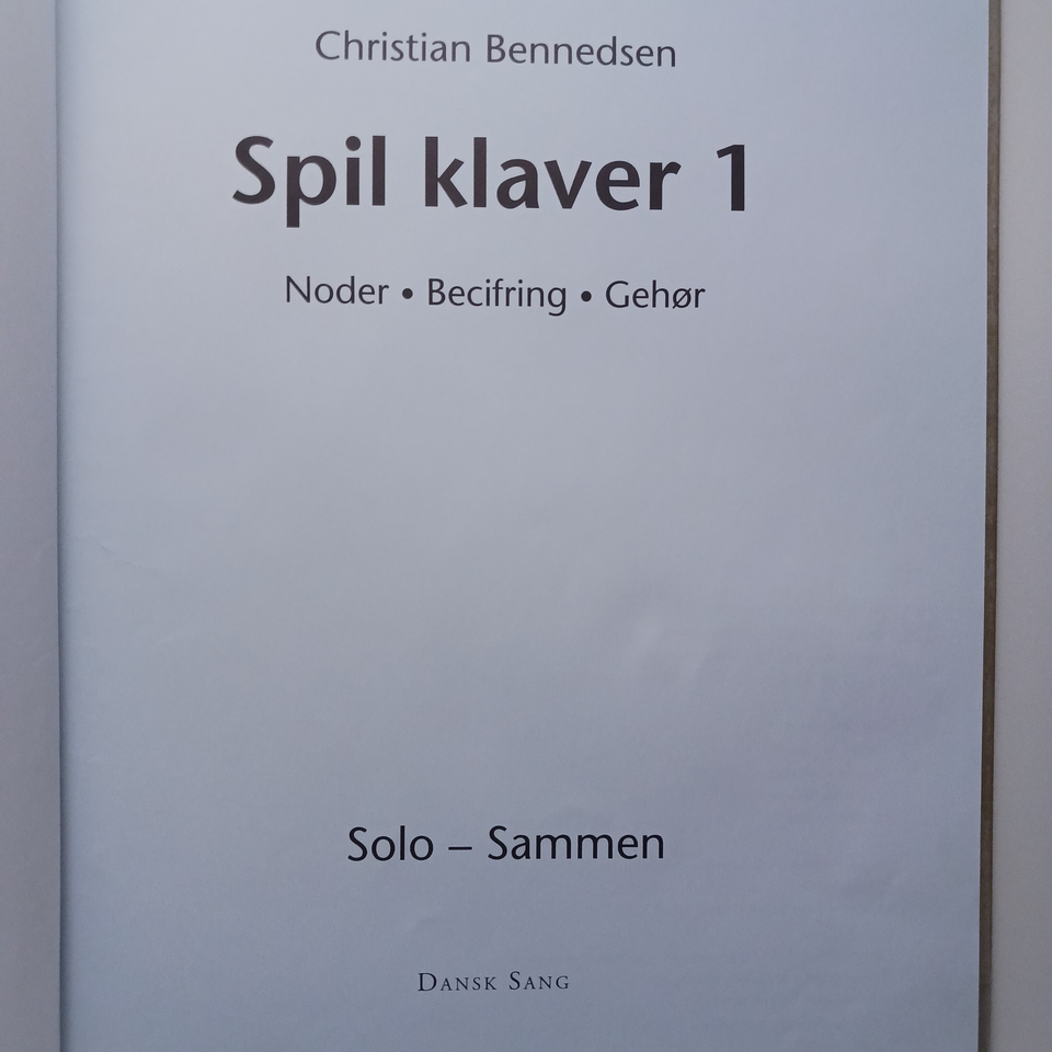 Spil klaver 1, Bennedsen,