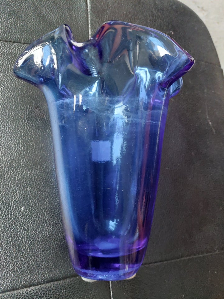 Vase glas, kongeblå farve, Vase