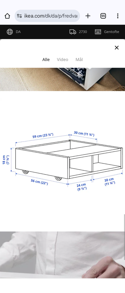 Sengeskuffe/natbord, IKEA