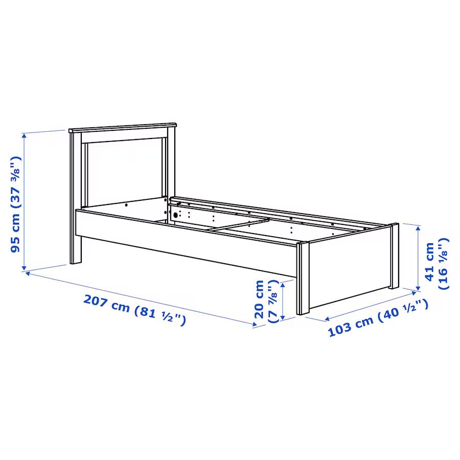 Sengeramme, Ikea songesand, b: 90